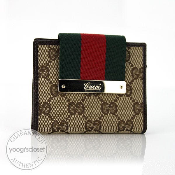 Gucci Beige/Ebony Mini Web Wallet