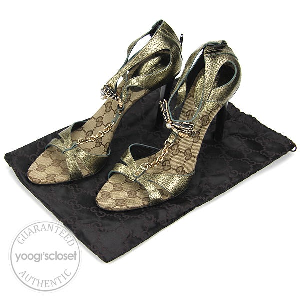 Gucci Limited Edition Gold Chain Tom Ford Dragon Sandals Size 9.5