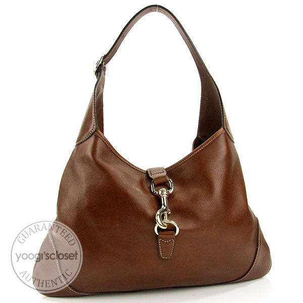 Gucci Brown Calfskin Jackie O Bouvier Hobo Bag Yoogi s Closet