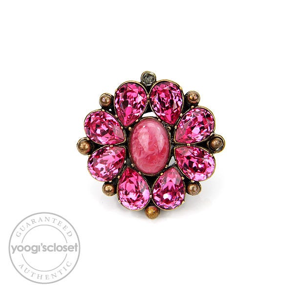 Christian Dior Large Pink Indinight Ring Size 7