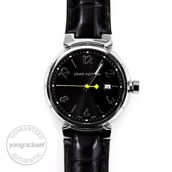 Louis Vuitton Tambour Brown Dial Medium 34mm Quartz Watch
