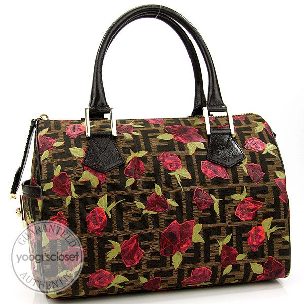 Fendi Limited Edition Baulotto Chef Zucca Canvas Rose Bowler Bag - 8BL104