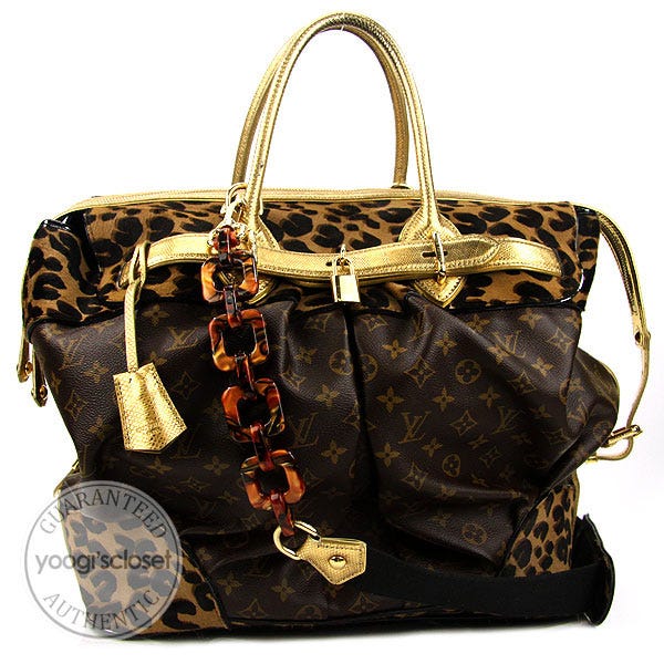 Louis Vuitton Sprouse Monogram STEAMER Leopard Pony Snakeskin Travel Bag  LIMITED