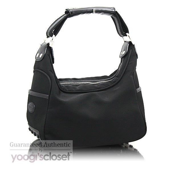 Tod's Black Nylon Hobo Bag