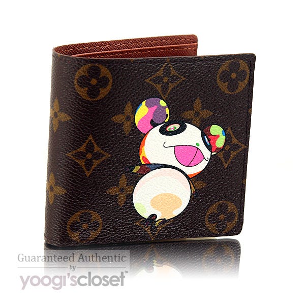 Louis Vuitton Murakami Monogram Canvas Panda Wallet with Coin Pocket