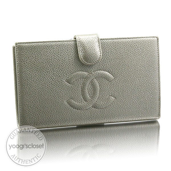 Chanel Light Gold Caviar Leather French Purse Wallet