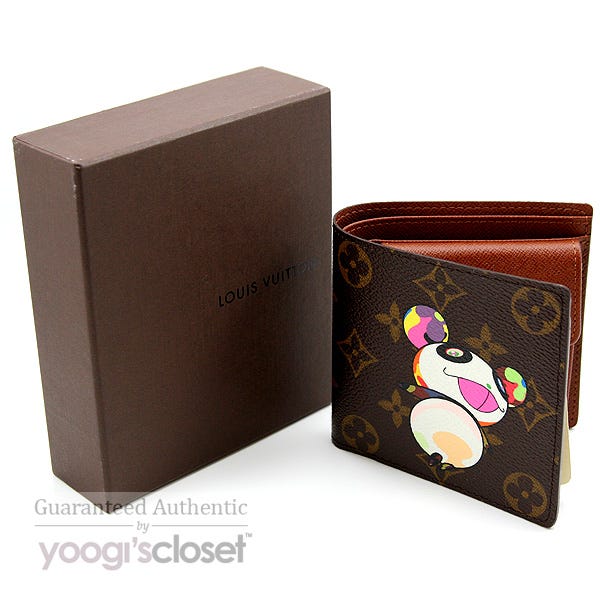 Louis Vuitton Takashi Murakami M61666 Panda Bifold Wallet Monogram Brown  Used