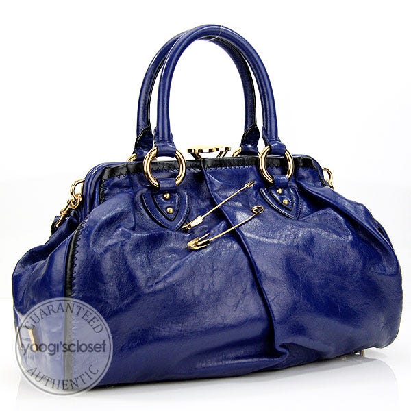 Marc Jacobs Cobalt Blue Safety Pin Stam Bag