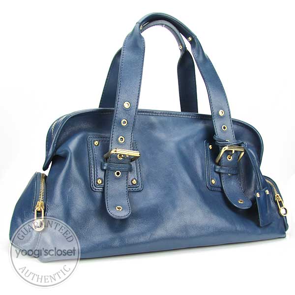 Marc Jacobs Blue Leather Multipocket Satchel Bag