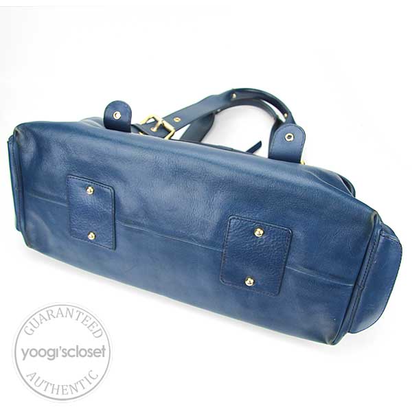 Marc Jacobs Blue Leather Multipocket Satchel Bag | Yoogi's Closet
