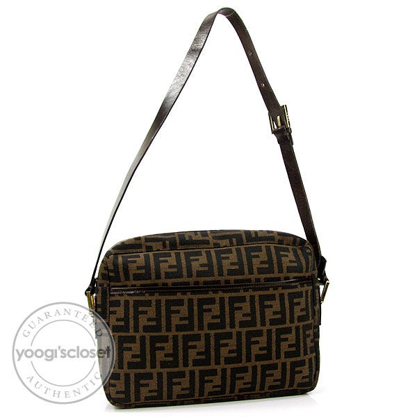 Fendi Tobacco Zucca Canvas Shoulder Bag