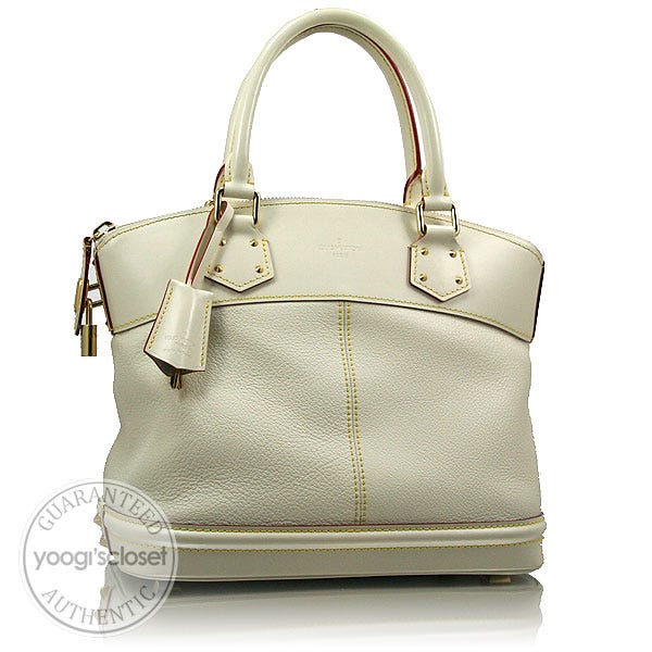 Louis Vuitton White Suhali Leather Lockit PM Bag - Yoogi's Closet
