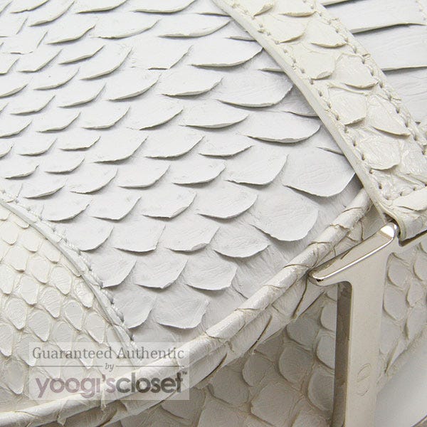 Christian Dior Limited Edition White Python Saddle Bag | Yoogi's