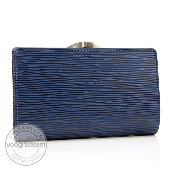 Louis Vuitton Myrtille Blue Epi French Purse Wallet