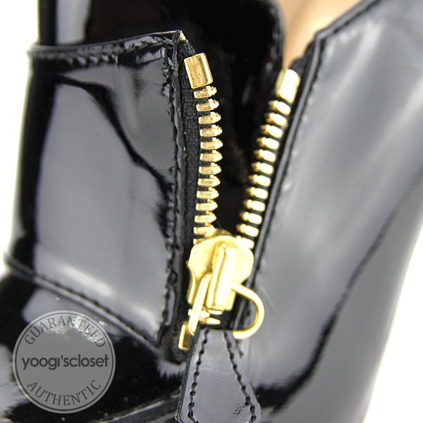 Christian Louboutin Black Patent Leather Decollete Lapono Heels