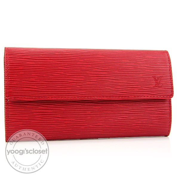 Louis Vuitton Red Epi Leather Pochette Wallet