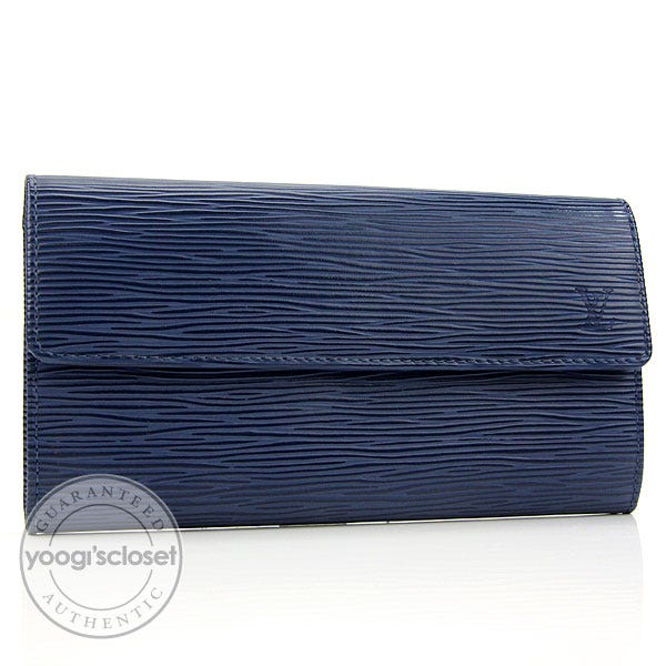 Louis Vuitton Myrtille Blue Epi Pochette Wallet
