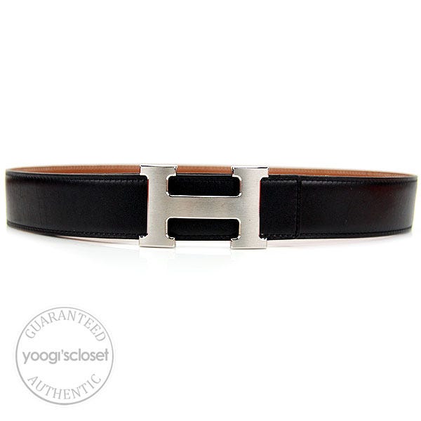 Hermes Constance H Palladium Plated Buckle Calfskin 32 mm Leather Belt Kit
