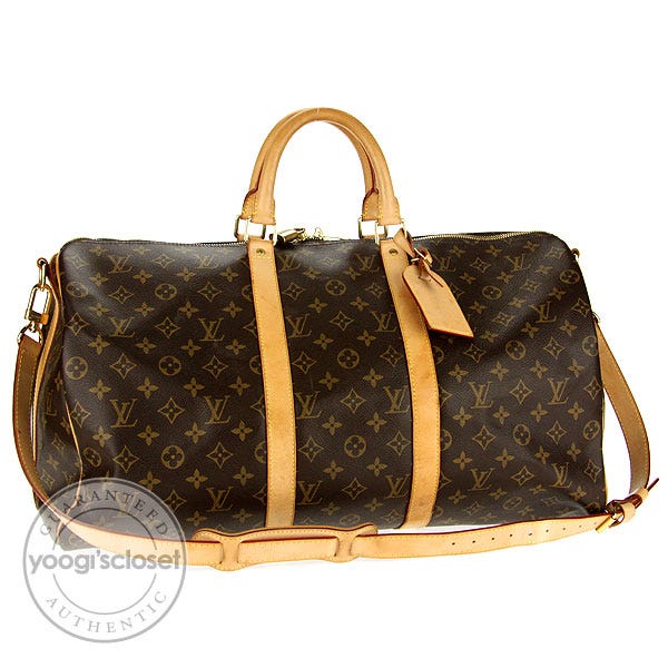 Louis Vuitton Keepall 50 Travel Bag Strap Tag Lock and Key