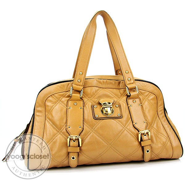 Marc Jacobs Camel Quilted Leather Emily Bowler Bag