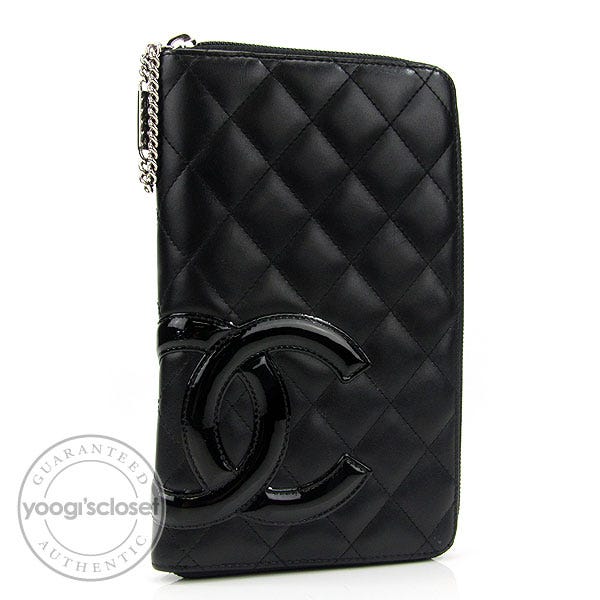 Chanel Black Ligne Cambon Zipped Wallet Purse