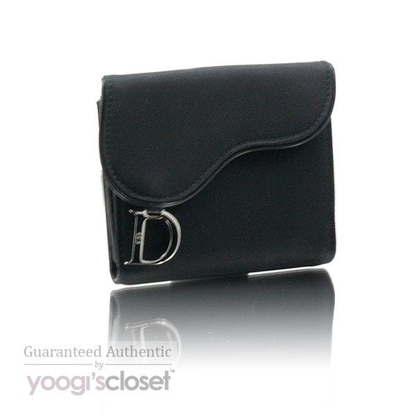 Christian Dior Black Saddle Compact Wallet