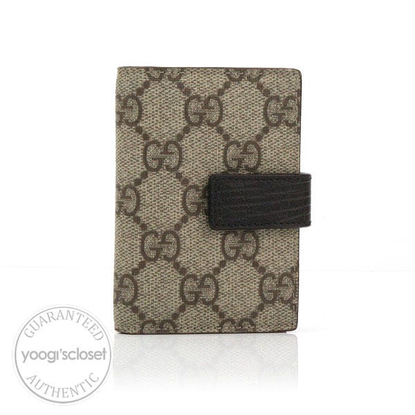 Gucci Beige/Ebony GG Coated Canvas Card Holder
