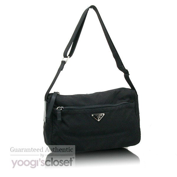 Prada Black Vela Nylon B10140 Shoulder Bag