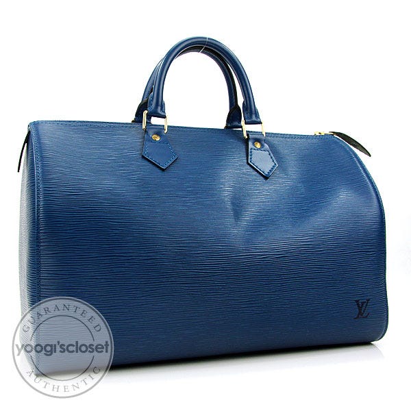 Louis Vuitton Toledo Blue Epi Leather Speedy 40 Bag