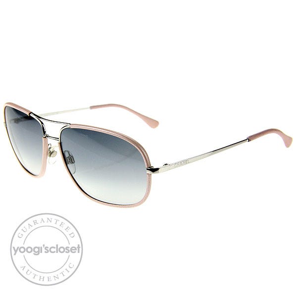 Chanel Pink Leather Frame Gradient Tint Sunglasses 4162