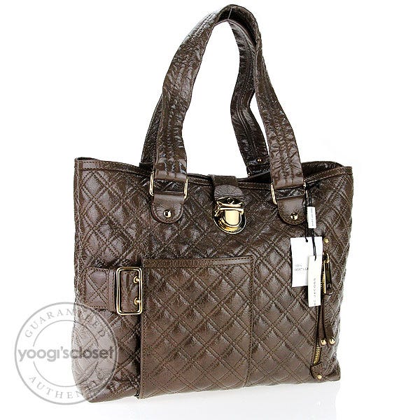 Marc Jacobs Cola Quilted Patent Leather Ursula Tote Bag
