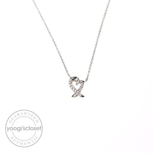 Tiffany & Co. Platinum with Diamonds Paloma Picasso Small Loving Heart Necklace