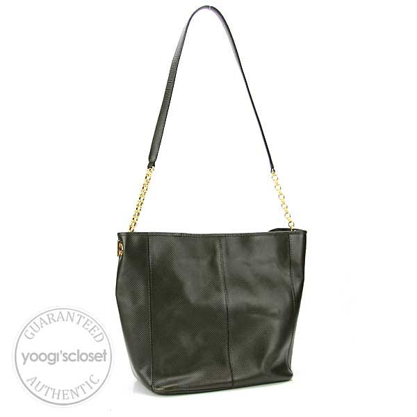 Bottega Olive Green Leather Chain Link Shoulder Bag