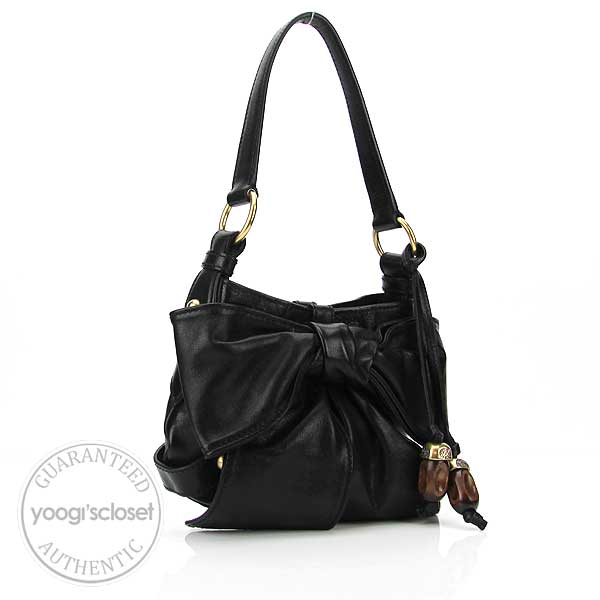 Yves Saint Laurent Black Leather Small Bow Bag
