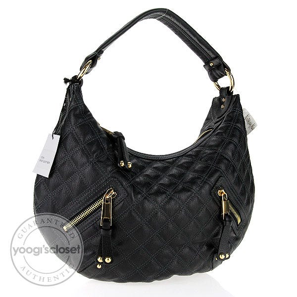 Marc Jacobs Black Quilted Leather Banana Hobo Bag