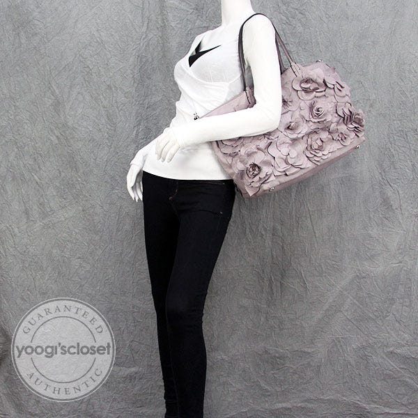Valentino Violet Nappa Leather Primevere Floral Applique