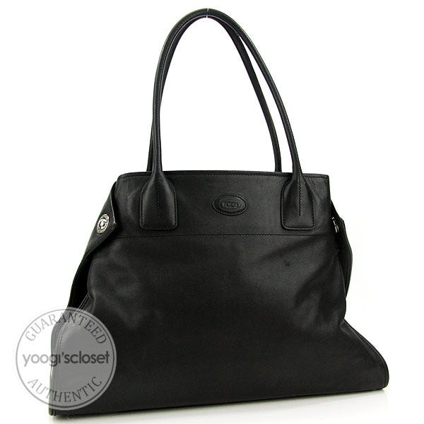 Tod's Black Leather Girelli Tote Bag