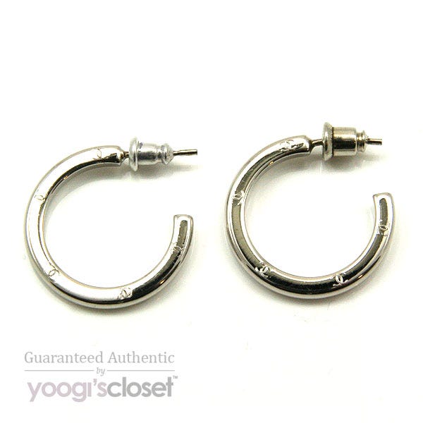 Chanel Silver Small Hoop Earrings