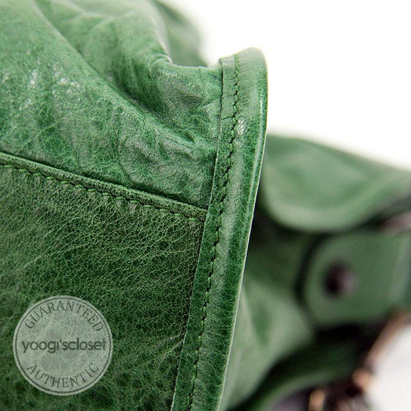 Balenciaga Cypress Green Chevre Motorcycle City Bag