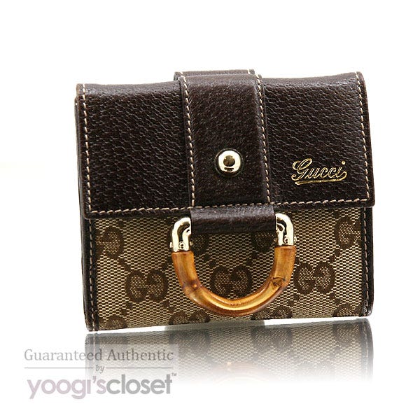 Gucci Beige/Ebony Bamboo Ring Compact Wallet
