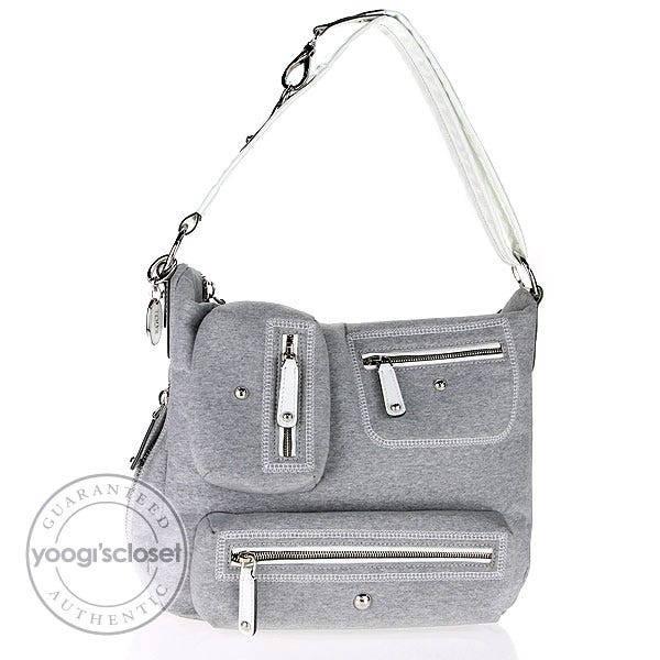 Tod's Grey Coated Canvas Multipocket Hobo Bag
