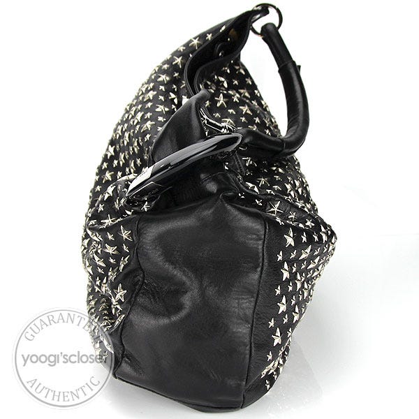 ショルダーバッグ・ポシェット STAR LEATHER HOBO BAG BLACK Jimmy Choo Black Nappa Leather Star Studded Sky Hobo Bag