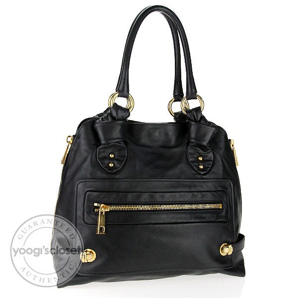 Marc Jacobs Black Leather Tenant Tote Bag