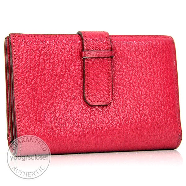 Hermes Rouge Vif Leather Top 24 Wallet