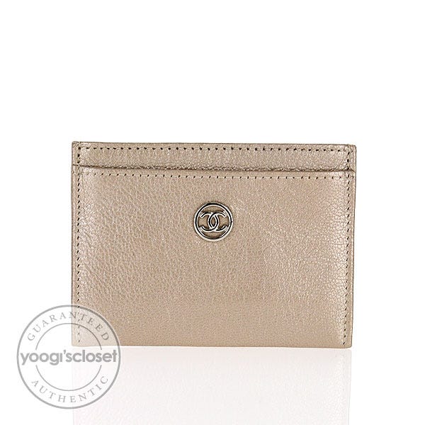 Chanel Gold Leather Credit Card Holder