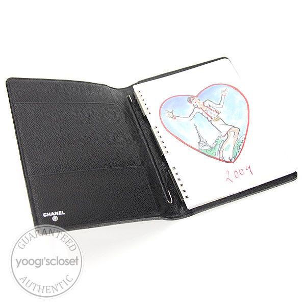 Chanel Black Caviar Leather Agenda/Notebook | Yoogi's Closet