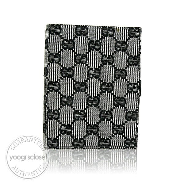 Gucci Black/White GG Fabric Small Ring Agenda