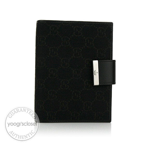 Gucci Dark Brown GG Fabric Small Ring Agenda
