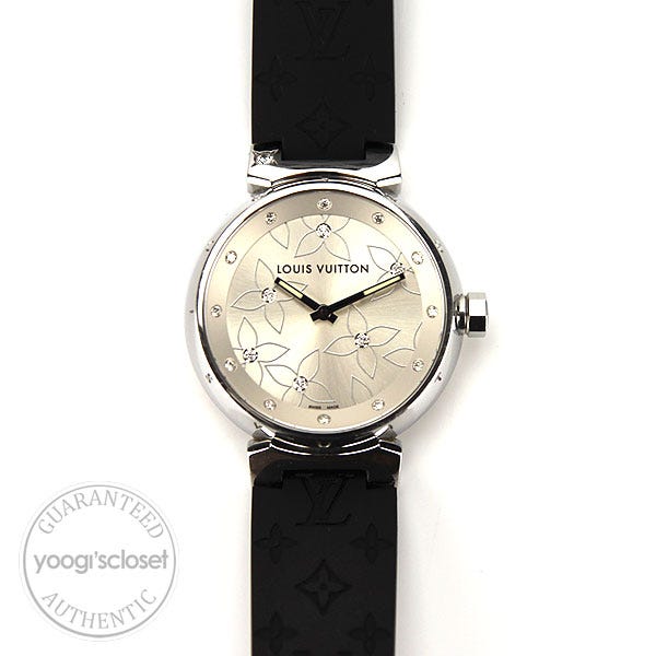 Louis Vuitton - Ladies Diamond Tambour with Leather Band