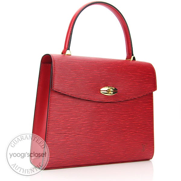 Louis Vuitton Castillion Red Epi Leather Malesherbes Bag